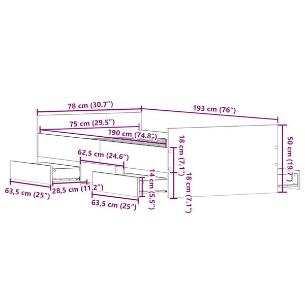 vidaXL Κομοδίνα Κρεμαστά 2 τεμ. Καπνιστή Δρυς 40x30x15εκ Επεξεργ. Ξύλο