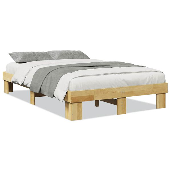 vidaXL Πλαίσιο κρεβατιού χωρίς στρώμα 120x200 cm μασίφ ξύλο δρυς