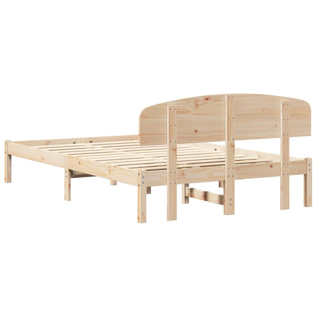 vidaXL Σκελετός Κρεβατιού Καφέ 140 x 190 cm Μασίφ ξύλο πεύκου