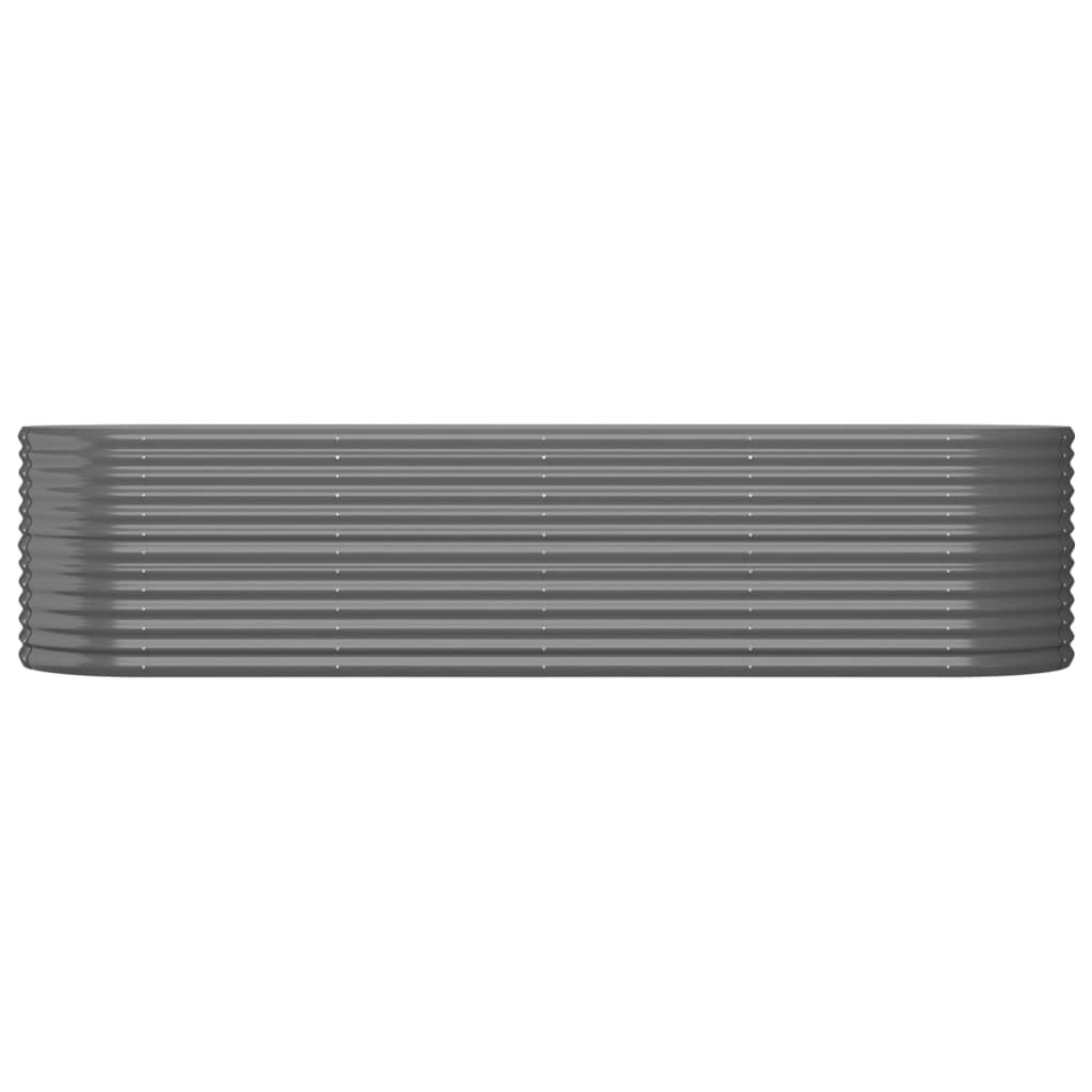 vidaXL Ζαρντινιέρα Γκρι 296x80x68 εκ. Ατσάλι με Ηλεκτρ. Βαφή Πούδρας