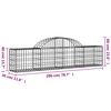 vidaXL Συρματοκιβώτια Τοξωτά 2 τεμ. 200x30x40/60 εκ. Γαλβαν. Ατσάλι