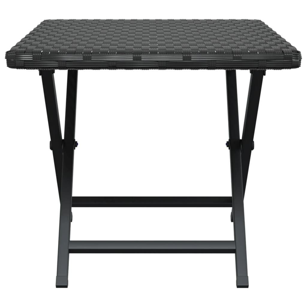 vidaXL Τραπέζι Πτυσσόμενο Μαύρο 45 x 35 x 32 εκ. από Συνθετικό Ρατάν
