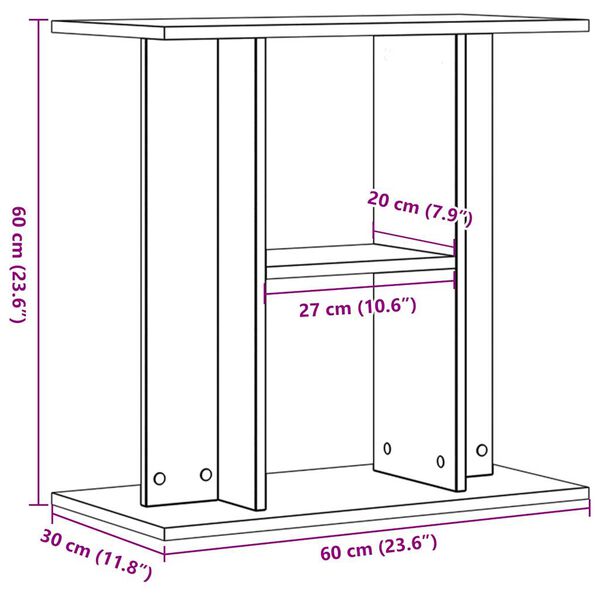 vidaXL Βάση Ενυδρείου τεχνίτης Δρυς 60x30x60 εκ από Επεξεργασμένο Ξύλο