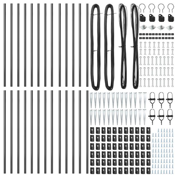 vidaXL Στύλος Περιφράξεων 26 pcs Ασημί 3.2 x 3.2 x 100 εκ Ατσάλι