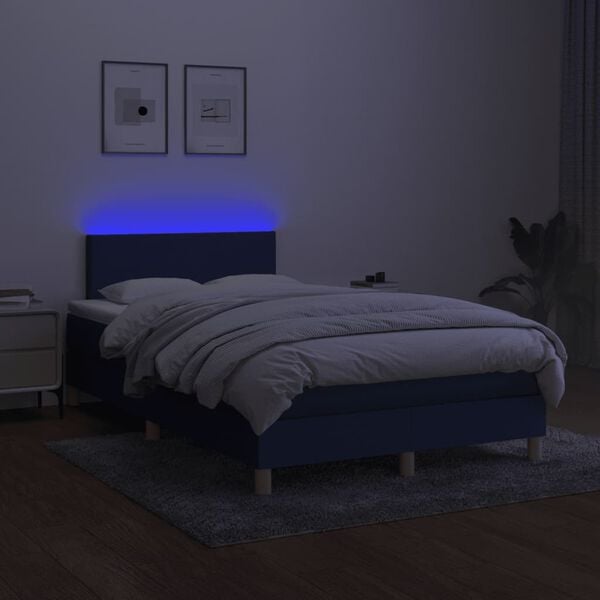 vidaXL &Kappa;&rho;&epsilon;&beta;ά&tau;&iota; Boxspring &mu;&epsilon; &Sigma;&tau;&rho;ώ&mu;&alpha; & LED &Mu;&pi;&lambda;&epsilon; 120x190&epsilon;&kappa;. &Upsilon;&phi;&alpha;&sigma;&mu;ά&tau;&iota;&nu;&omicron;