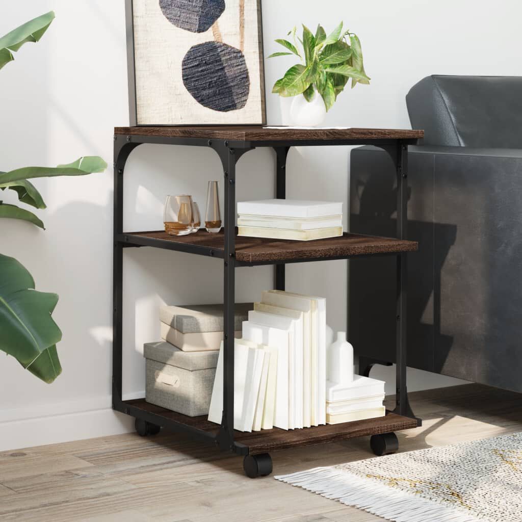 vidaXL Βάση Εκτυπωτή 3 Επιπέδων Καφέ Δρυς 43x48x64 εκ Επεξ. Ξύλο