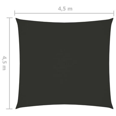 vidaXL Πανί Σκίασης Τετράγωνο Ανθρακί 4,5 x 4,5 μ. από Ύφασμα Oxford