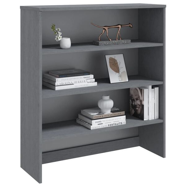 vidaXL Πάνω Μέρος Ντουλαπιού HAMAR Γκρι 90x30x100 εκ. Μασίφ Πεύκο