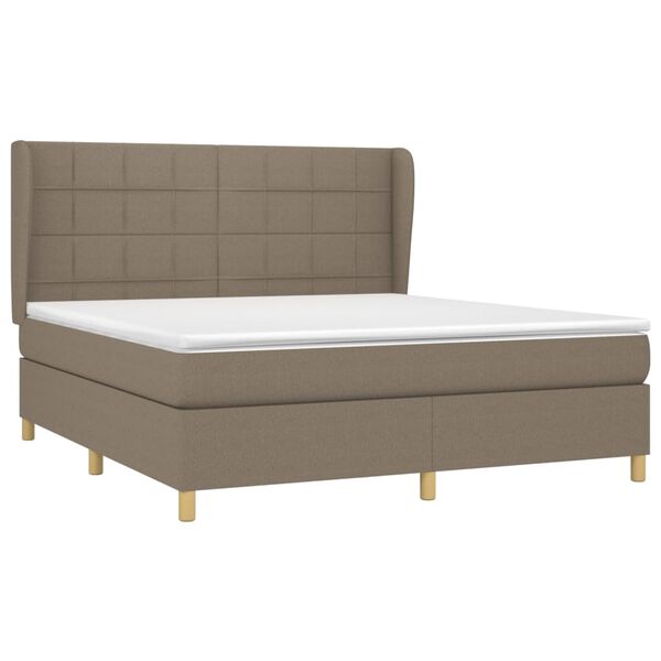 vidaXL &Kappa;&rho;&epsilon;&beta;ά&tau;&iota; Boxspring &mu;&epsilon; &Sigma;&tau;&rho;ώ&mu;&alpha; Taupe 180x200 &epsilon;&kappa;. &Upsilon;&phi;&alpha;&sigma;&mu;ά&tau;&iota;&nu;&omicron;