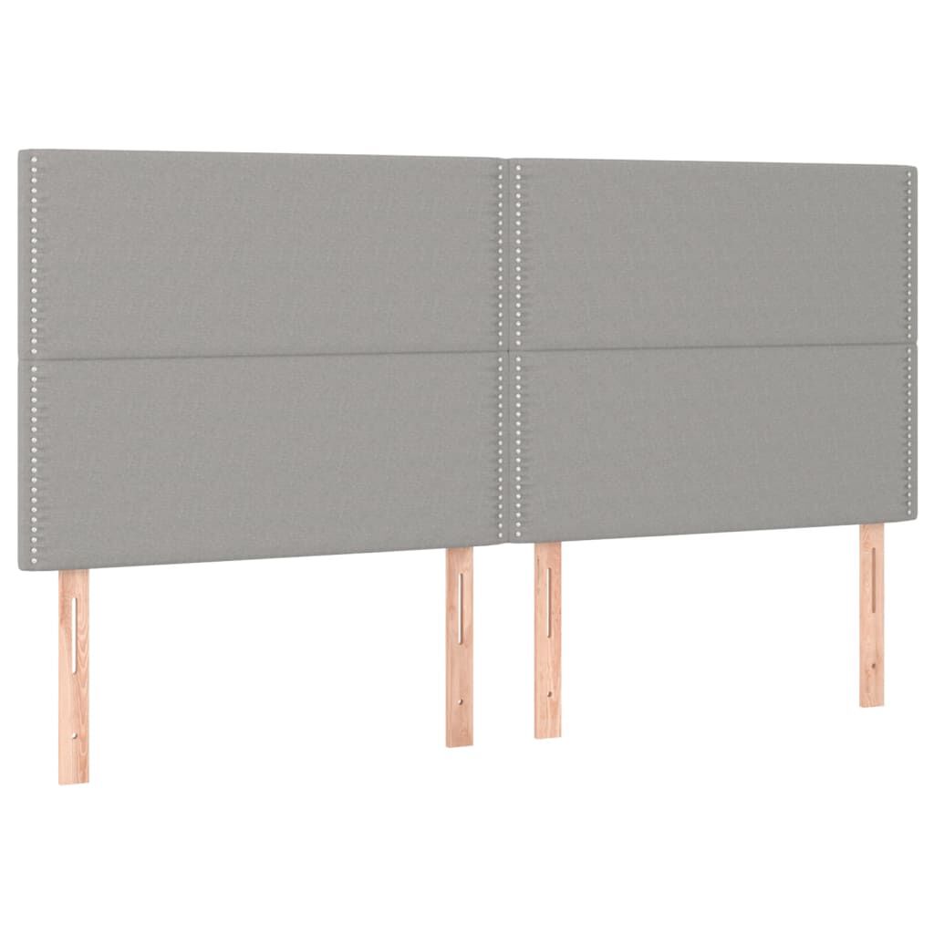 vidaXL Κρεβάτι Boxspring με Στρώμα Ανοιχτό Γκρι 200x200 εκ. Υφασμάτινο