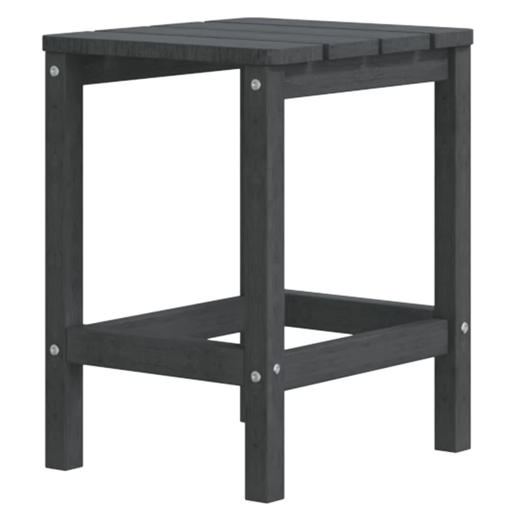 vidaXL Καρέκλα Κήπου Adirondack Ανθρακί HDPE με Υποπόδιο & Τραπεζάκι