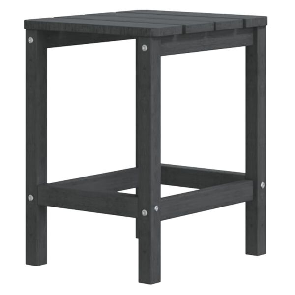 vidaXL Καρέκλα Κήπου Adirondack Ανθρακί HDPE με Υποπόδιο & Τραπεζάκι