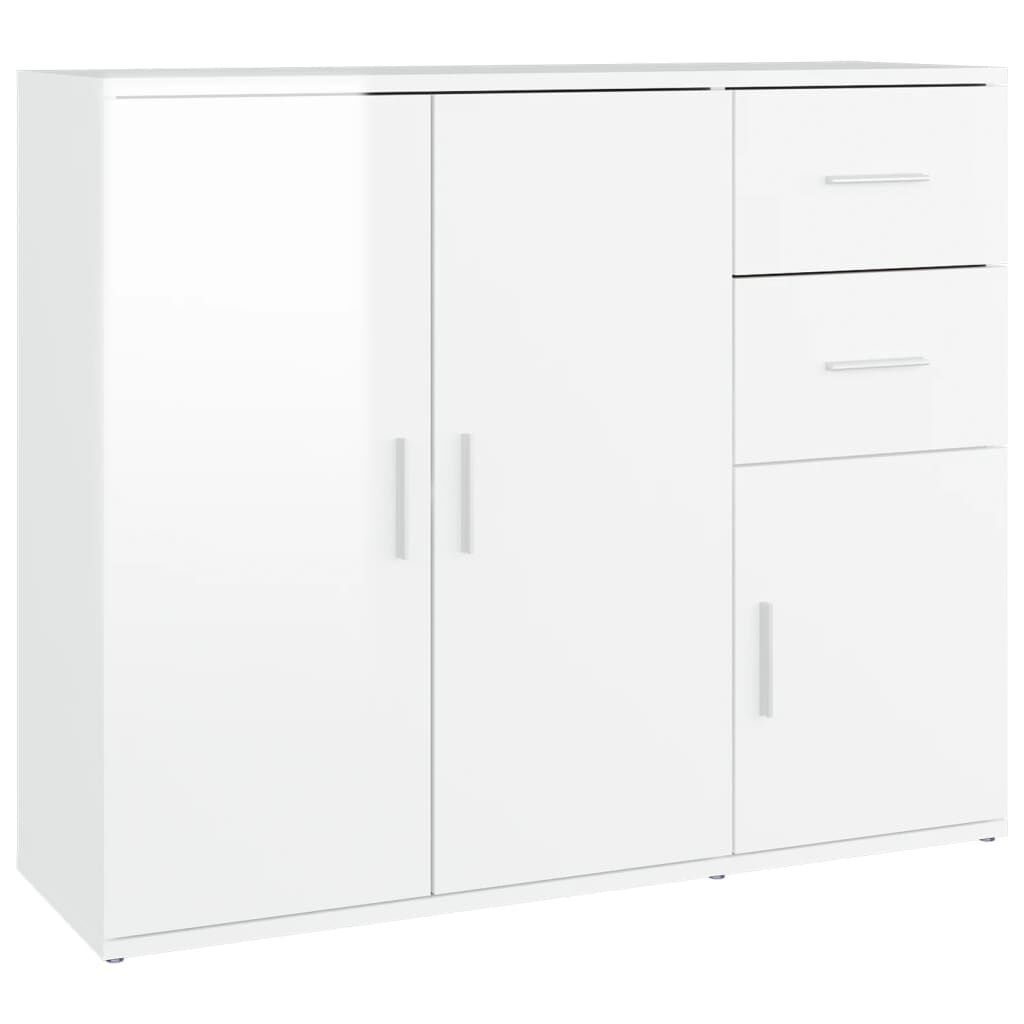 vidaXL Ντουλάπι Γυαλιστερό Λευκό 91 x 29,5 x 75 εκ. Επεξεργασμένο Ξύλο