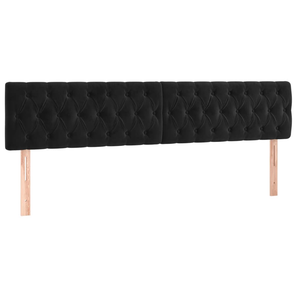 vidaXL Κρεβάτι Boxspring με Στρώμα & LED Μαύρο 200x200 εκ. Βελούδινο