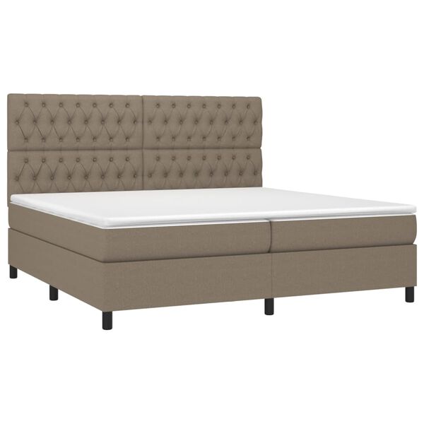 vidaXL &Kappa;&rho;&epsilon;&beta;ά&tau;&iota; Boxspring &mu;&epsilon; &Sigma;&tau;&rho;ώ&mu;&alpha; Taupe 200x200 &epsilon;&kappa;. &Upsilon;&phi;&alpha;&sigma;&mu;ά&tau;&iota;&nu;&omicron;
