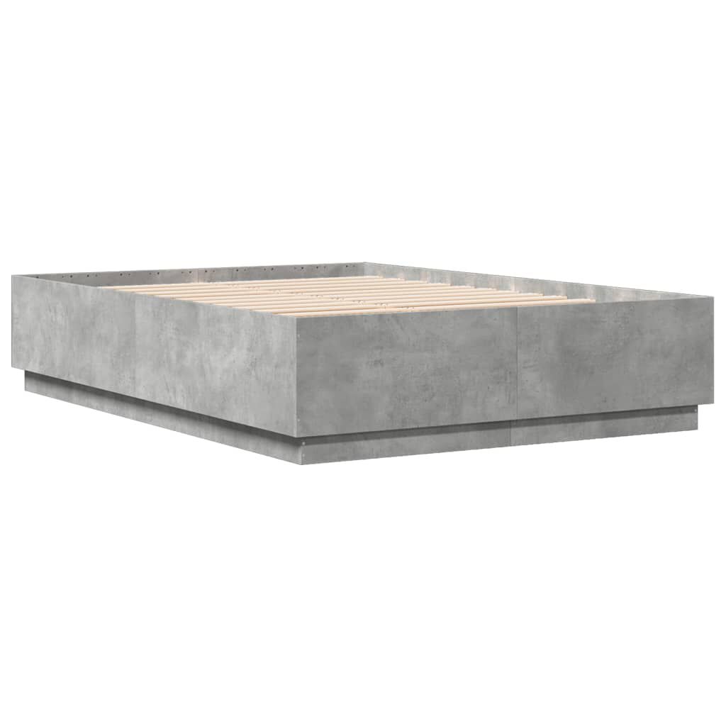 vidaXL Πλαίσιο Κρεβατιού με Φώτα LED Γκρι Σκυρ. 120x200 εκ. Επεξ. Ξύλο
