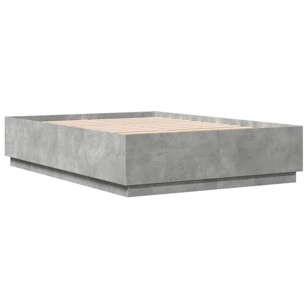 vidaXL Πλαίσιο Κρεβατιού με Φώτα LED Γκρι Σκυρ. 120x200 εκ. Επεξ. Ξύλο