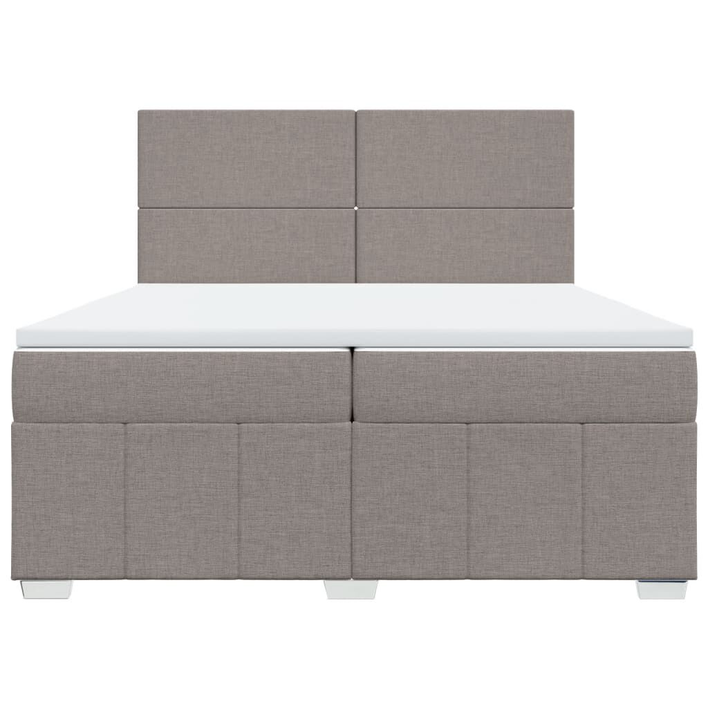 vidaXL Κρεβάτι Boxspring με Στρώμα Taupe 200x200 εκ. Υφασμάτινο