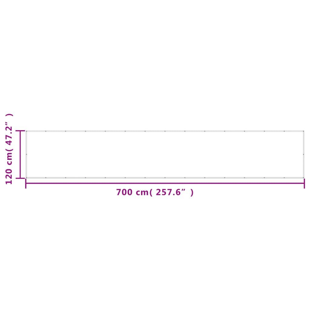 vidaXL Διαχωριστικό Βεράντας Ανθρακί 120x700εκ 100% Πολ. Ύφασμα Oxford