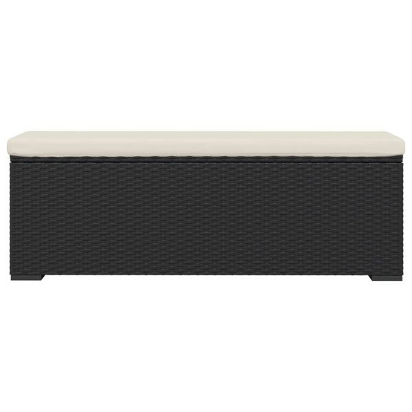 vidaXL Σκαμπό με Μαξιλάρι Μαύρο 110 x 30 x 40 εκ. από Συνθετικό Ρατάν