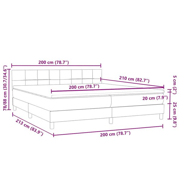 vidaXL Κρεβάτι Boxspring με Στρώμα Ροζ 200x210 εκ. Βελούδινο