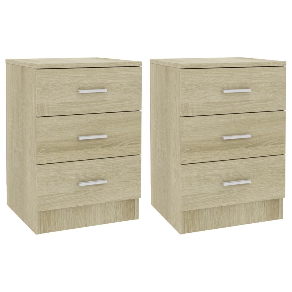 vidaXL Κομοδίνα 2 τεμ. Χρώμα Sonoma Δρυς 38x35x56 εκ. από Επεξ. Ξύλο