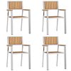 vidaXL Σέτ φαγητού για κήπο 5 pcs Καφέ Μασίφ ξύλο teak