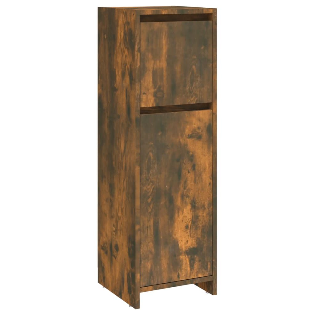 vidaXL Ντουλάπι Μπάνιου Καπνιστή Δρυς 30x30x95 εκ. Επεξεργασμένο Ξύλο