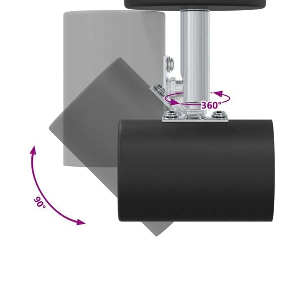 vidaXL Φωτιστικό οροφής 4 Way Adjustable Μαύρο E27