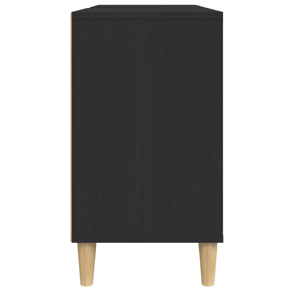 vidaXL Ντουλάπι Νιπτήρα Μαύρο 80 x 33 x 60 εκ. Επεξεργασμένο Ξύλο