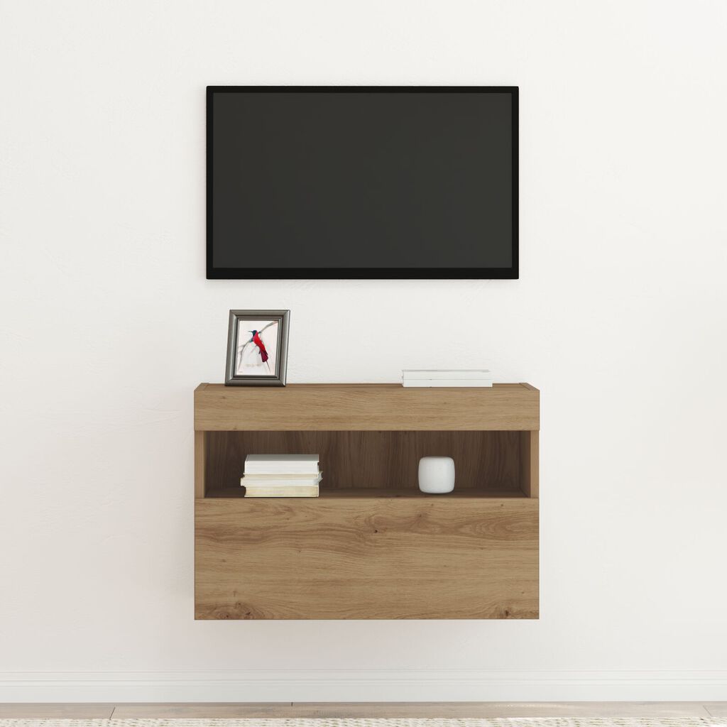 vidaXL Ντουλάπα Τοίχου για TV με LED Φώτα Artisan Oak 60x30x40 εκ.