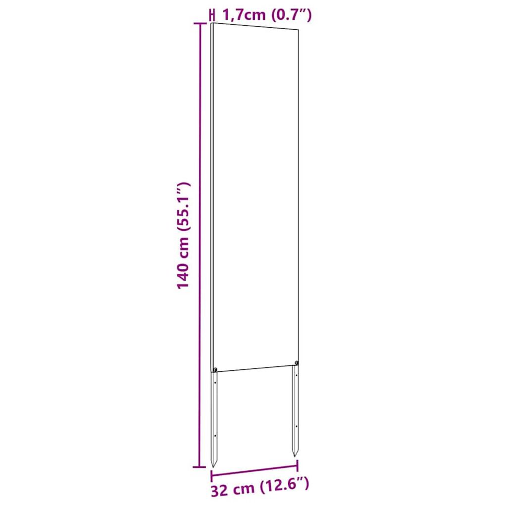 vidaXL Διακοσμητική Πλάκα Κήπου Άλλο Ανθρακί 32 x 140 εκ