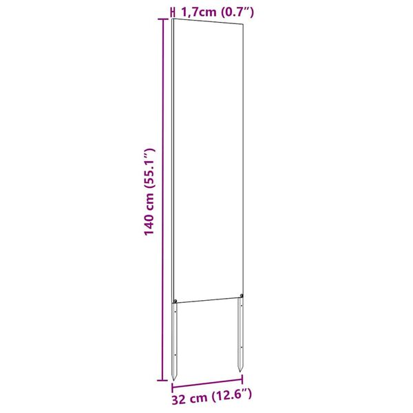 vidaXL Διακοσμητική Πλάκα Κήπου Άλλο Ανθρακί 32 x 140 εκ