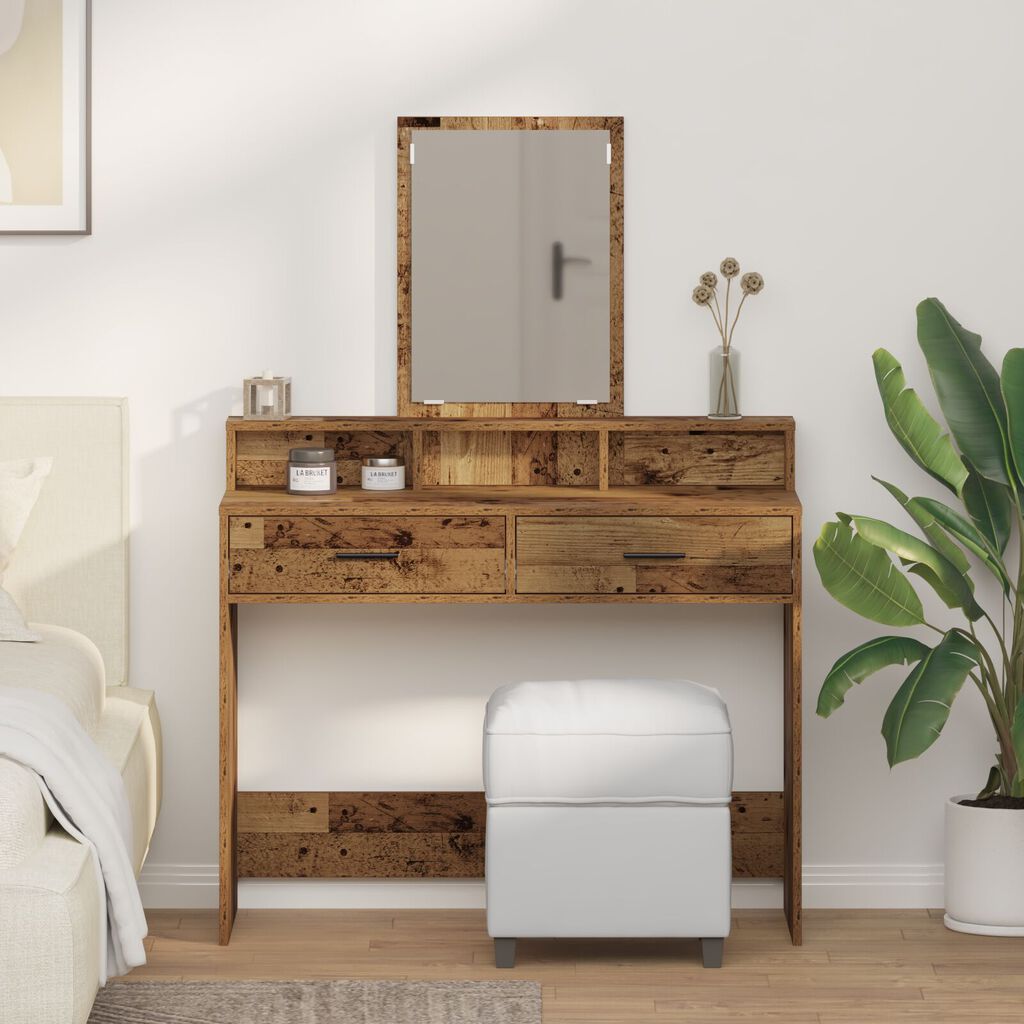 vidaXL Τουαλέτα με Συρτάρια Παλιού Ξύλου 100x41x140 εκ