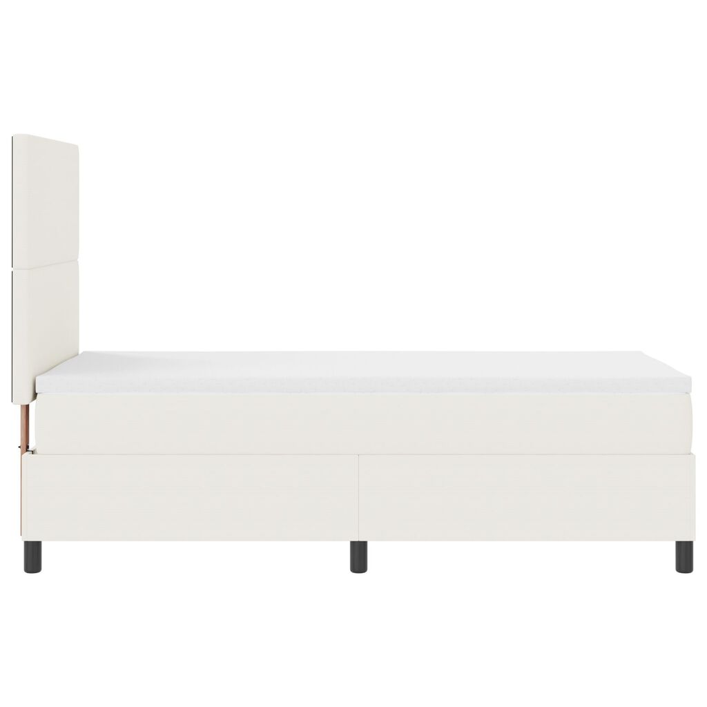 vidaXL Κρεβάτι Box Spring της με Στρώμα & LED Μπεζ 100x200 εκ. Ύφασμα Κορντούρας
