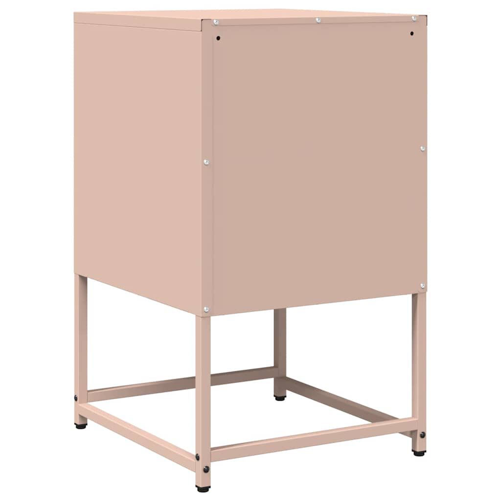 vidaXL Κομοδίνο ροζ 36x39x60,5 cm από χάλυβα ψυχρής έλασης