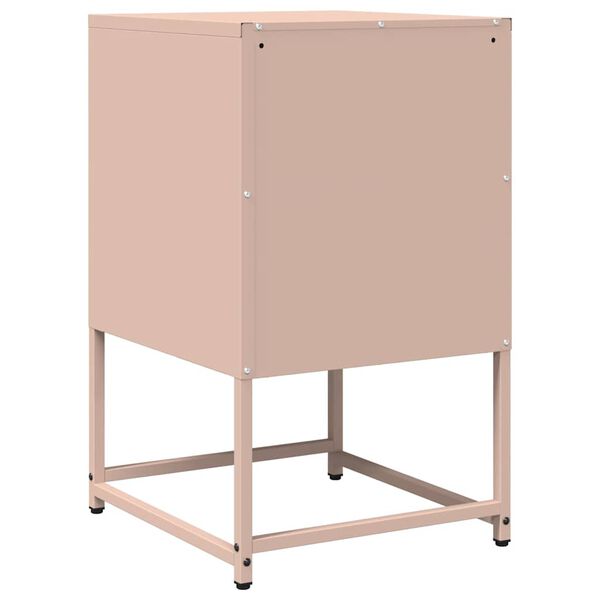 vidaXL Κομοδίνο ροζ 36x39x60,5 cm από χάλυβα ψυχρής έλασης