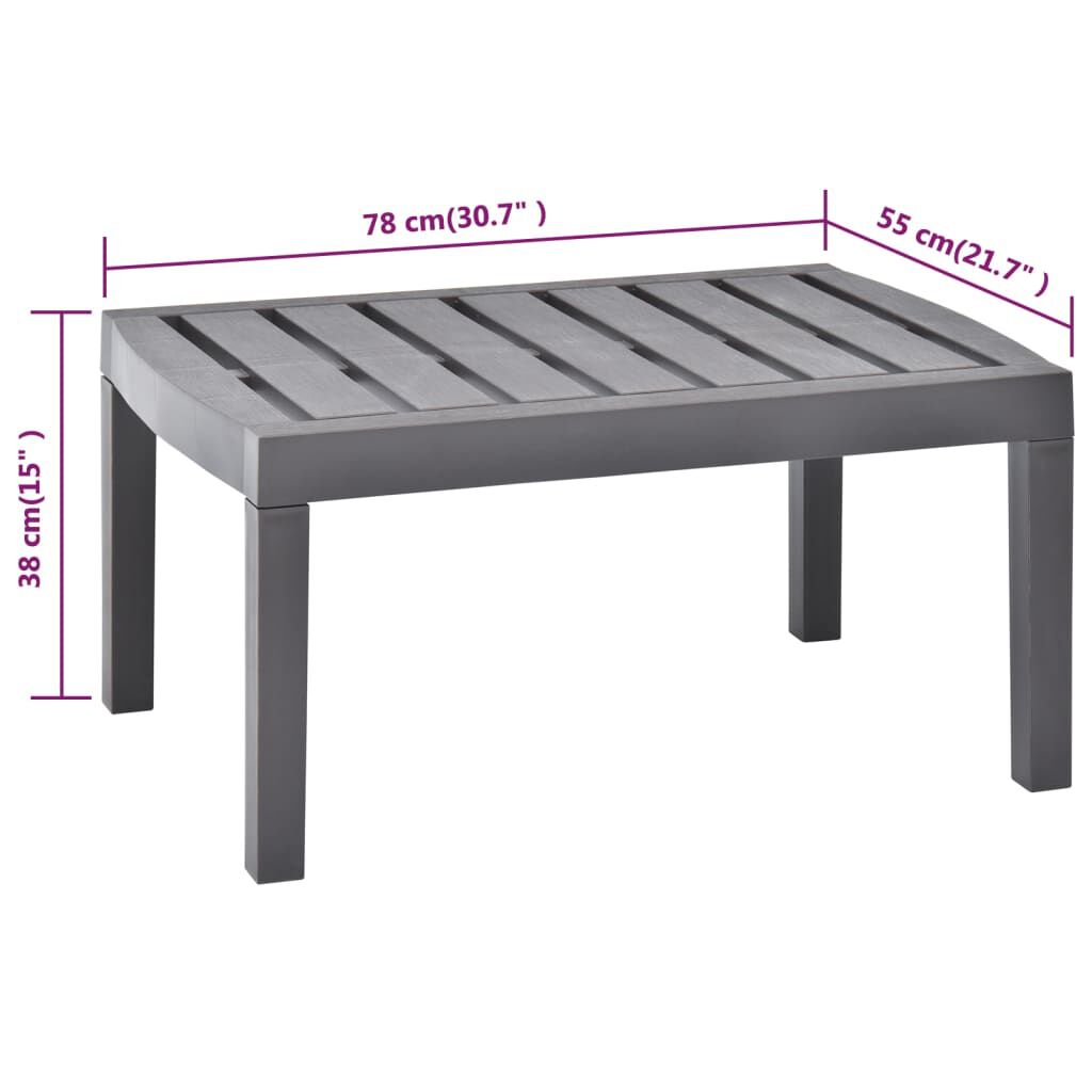 vidaXL Τραπέζι Κήπου Μόκα 78 x 55 x 38 εκ. Πλαστικό