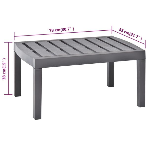 vidaXL Τραπέζι Κήπου Μόκα 78 x 55 x 38 εκ. Πλαστικό