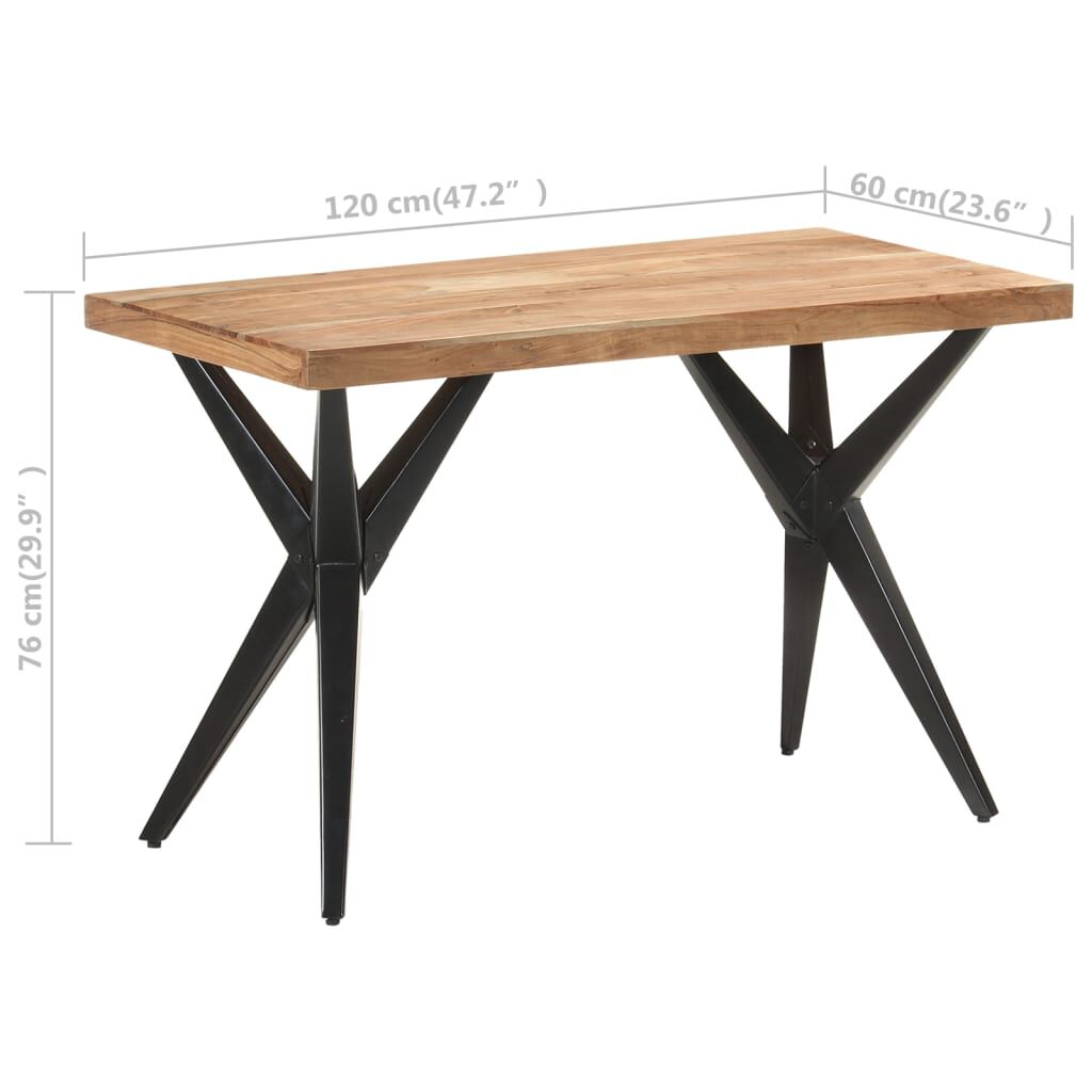 vidaXL Τραπεζαρία 120 x 60 x 76 εκ. από Μασίφ Ξύλο Ακακίας