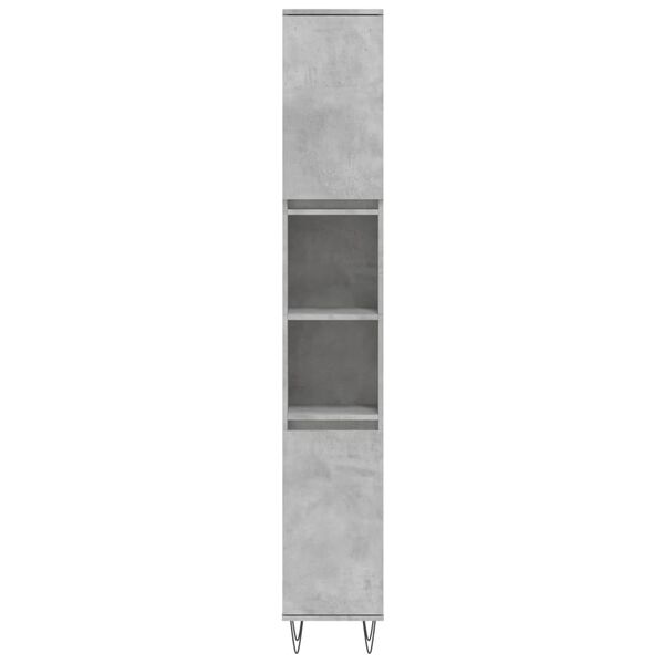 vidaXL Ντουλάπι Μπάνιου Γκρι Σκυροδέματος 30x30x190 εκ. Επεξ. Ξύλο