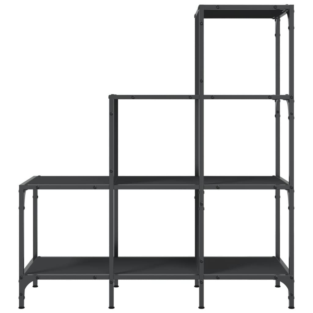 vidaXL Βιβλιοθήκη Μαύρη 92x30x102 εκ. Επεξεργασμένο Ξύλο & Μέταλλο