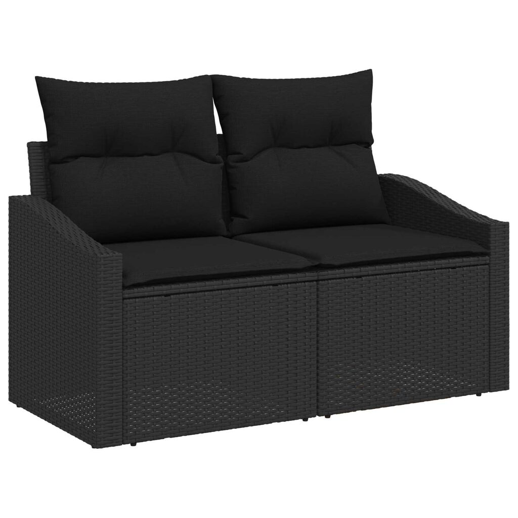 vidaXL Σετ Καναπέ Κήπου με μαξιλάρι 5 pcs Μαύρο Πολυ ράταν
