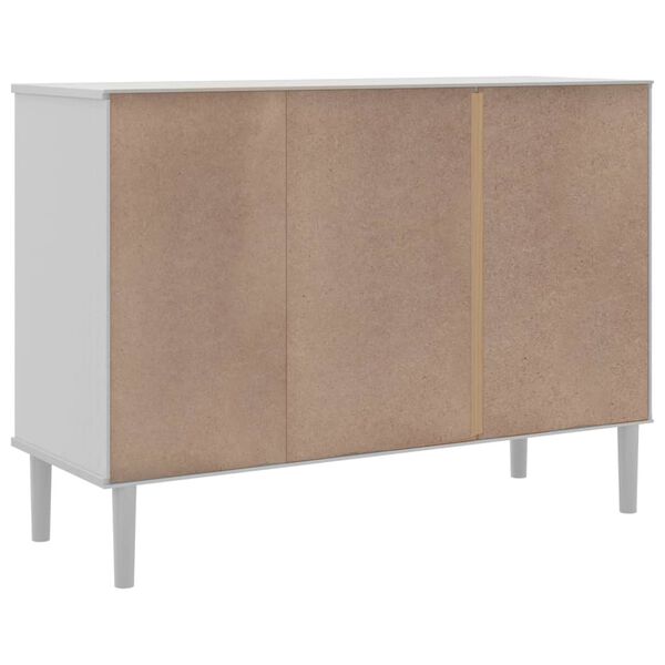vidaXL Μπουφές SENJA Λευκό / Ρατάν 112 x 40 x 80 εκ. Μασίφ Ξύλο Πεύκου