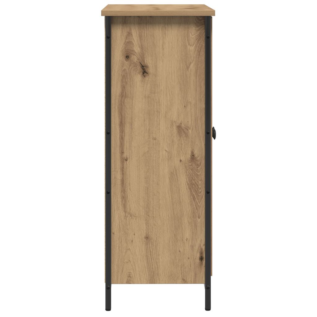 vidaXL Μπουφές Μασίφ Ξύλο Δρυός 70x30x80 εκ. Μοριοσανίδα και Μέταλλο