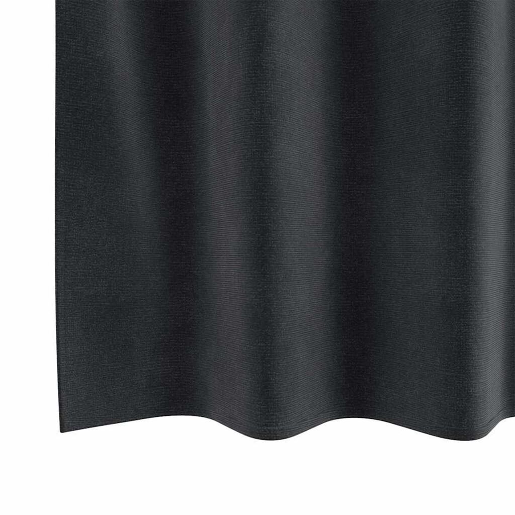 vidaXL Κουρτίνες με κουρτίνες 2 pcs Σκούρο γκρι 140 x 140 cm Βελούδο