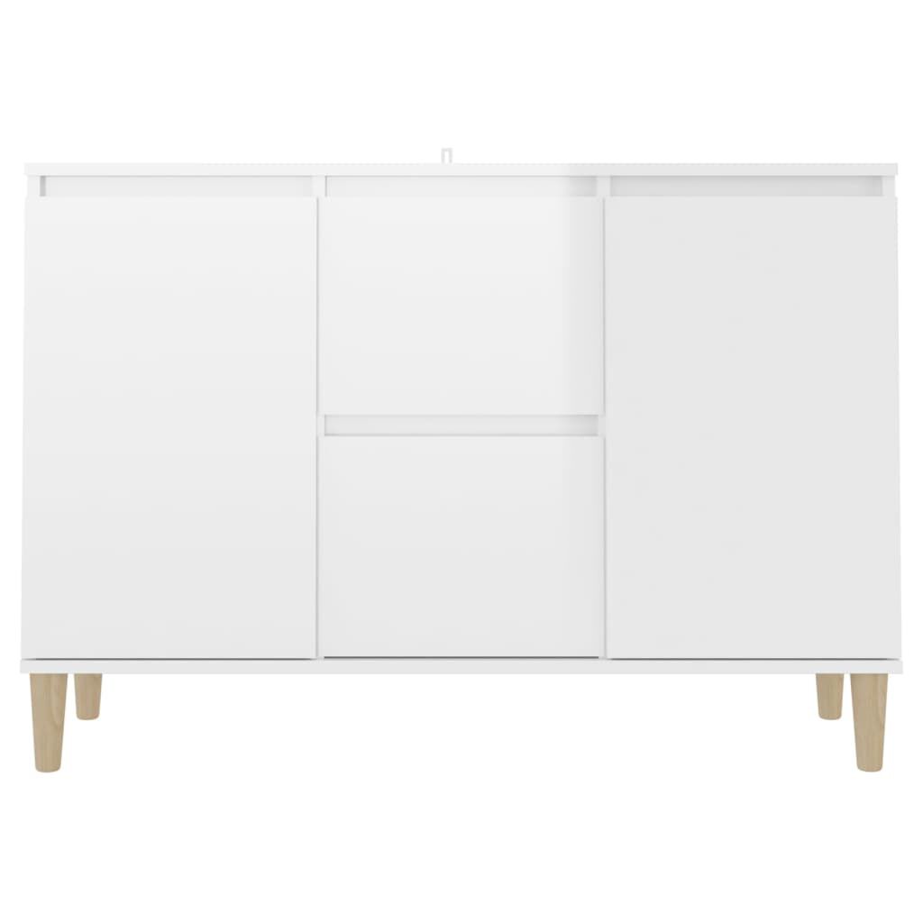 vidaXL Μπουφές Γυαλιστερή Λευκή 101x35x70 εκ. από Επεξεργασμένο Ξύλο