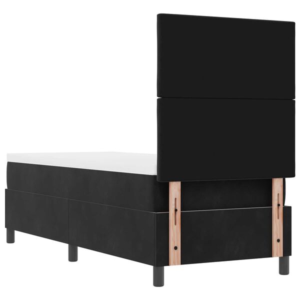Κρεβάτι Box Spring με Στρώμα & LED μαύρο 80x200 εκ Βελούδο