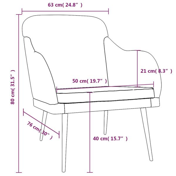 vidaXL Πολυθρόνα Κίτρινη 63 x 76x 80 εκ. Βελούδινη