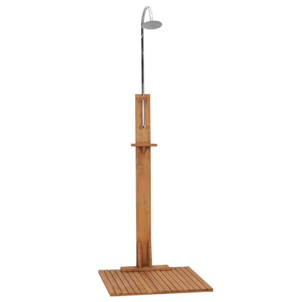 vidaXL Ντουζιέρα Κήπου 75 x 75 x 210 εκ. Μασίφ Ξύλο Teak
